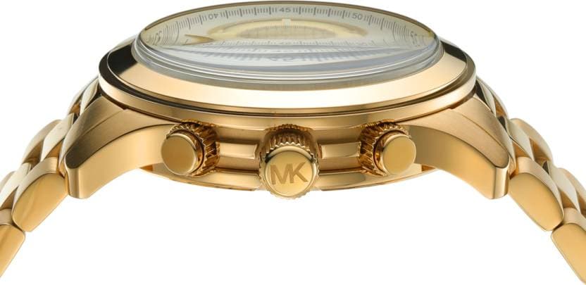 Michael Kors Runway 45 mm Gold Dial Stainless Steel Chronograph Watch for Men - MK9074I