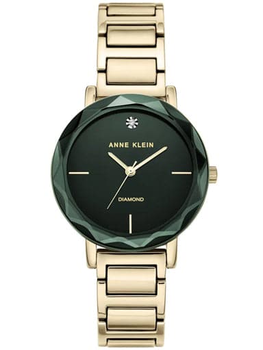 Anne Klein Round Analog Green Ladies Watch