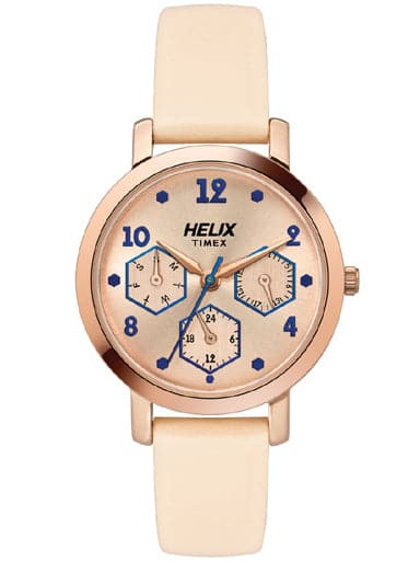 Helix Trendy Multi Function Leather Strap Watch Tw024Hl31