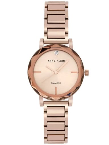 Anne Klein Rose Gold Dial Analog Watch Ak3278Rgrg