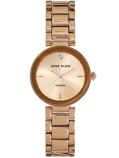 Anne Klein Rose Gold Dial Two Toned Ceramic Strap Watch Nbak1362Rgrg