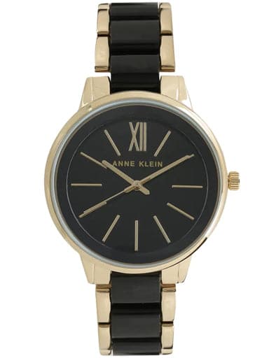 Anne Klein Black Dial Two Toned Ceramic Strap Watch Ak1412Bkgb