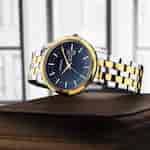 Karishma Blue Dial Brass Strap Watch 1824BM03