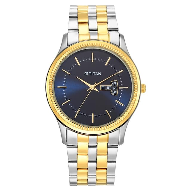Karishma Blue Dial Brass Strap Watch 1824BM03