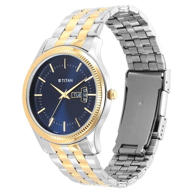 Karishma Blue Dial Brass Strap Watch 1824BM03