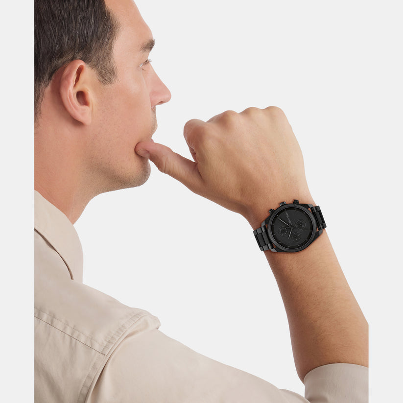 CALVIN KLEIN Impact Men's Black Chronograph Stainless Steel Watch 25200359