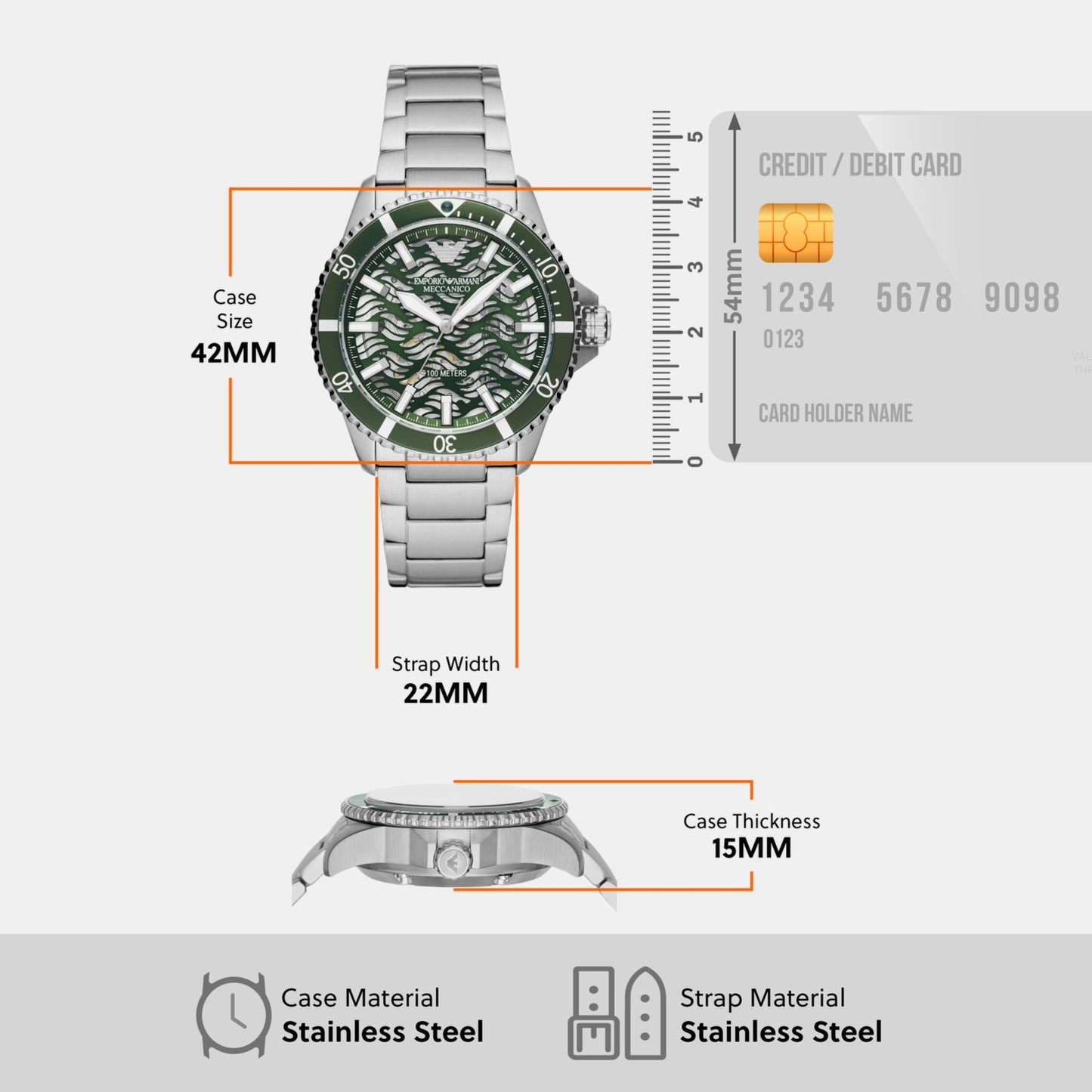 World Explorer Men Automatic Green Dial Analog Stainless Steel Watch AR60061