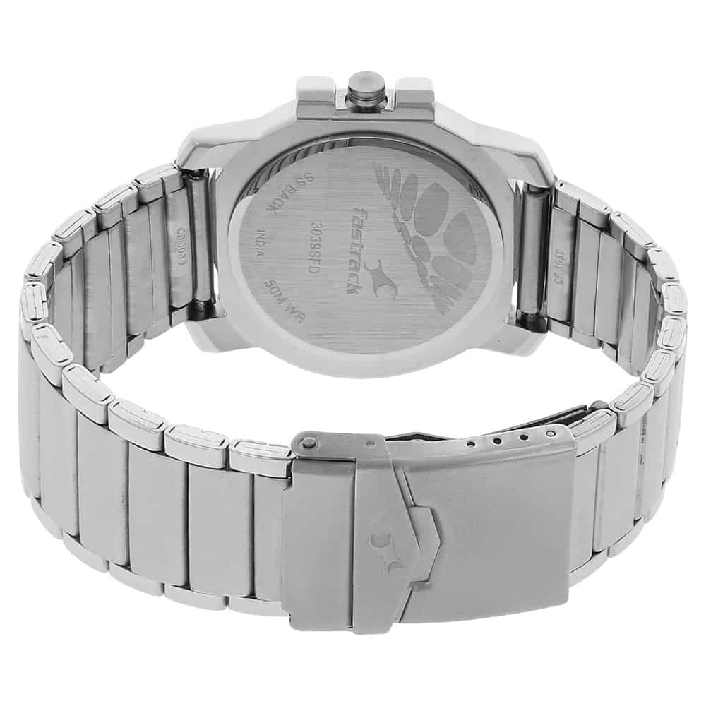NR3039SM01 WHITE DIAL SILVER STAINLESS STEEL STRAP WATCH