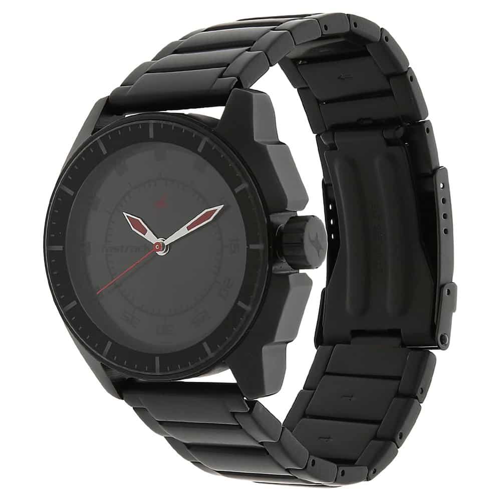 NR3089NM01 BLACK DIAL BLACK STAINLESS STEEL STRAP WATCH