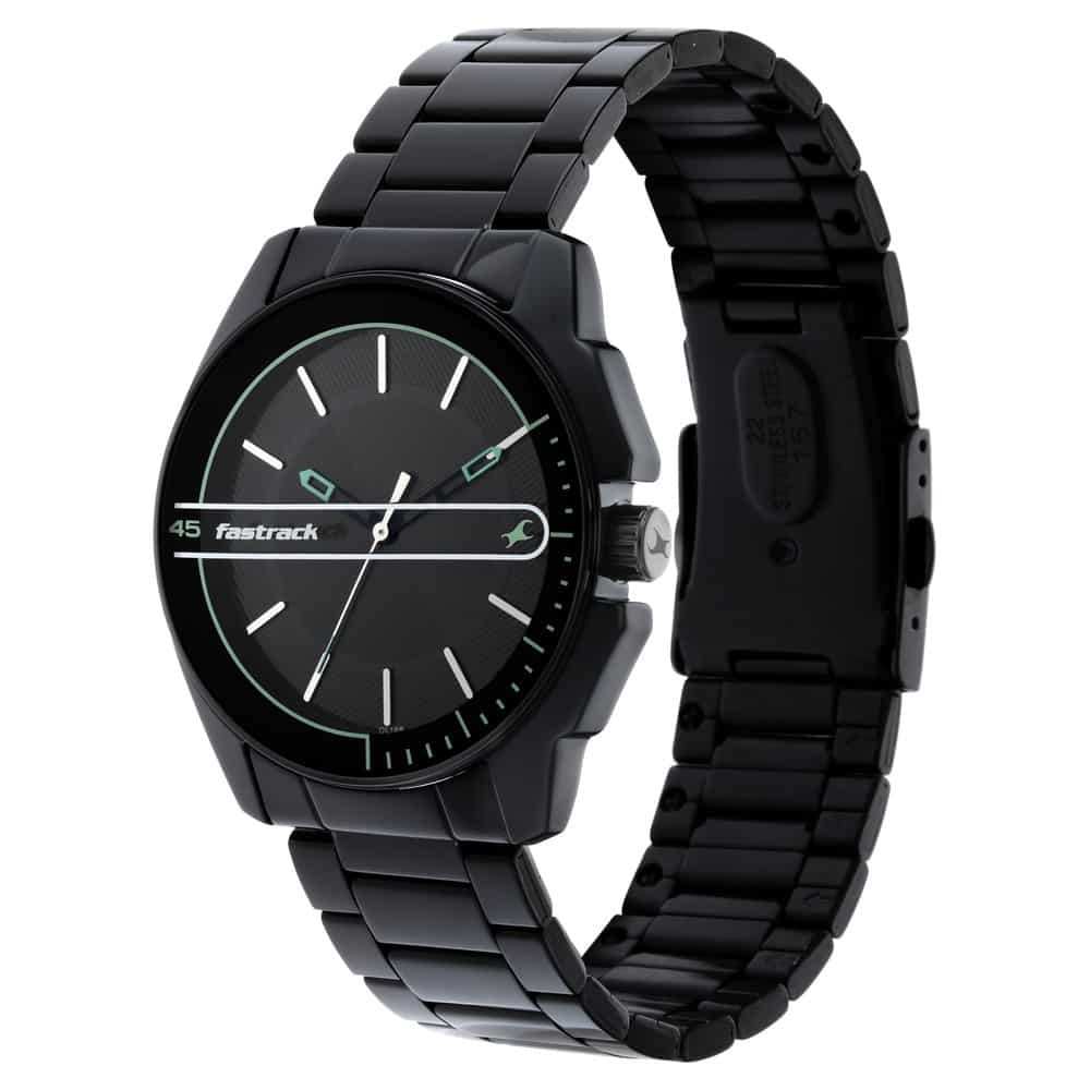 NR3089NM03 WEAR YOUR LOOK WITH BLACK DIAL METAL WATCH