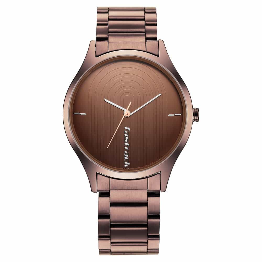 NR3184QM02 STYLE UP BROWN DIAL STAINLESS STEEL STRAP WATCH