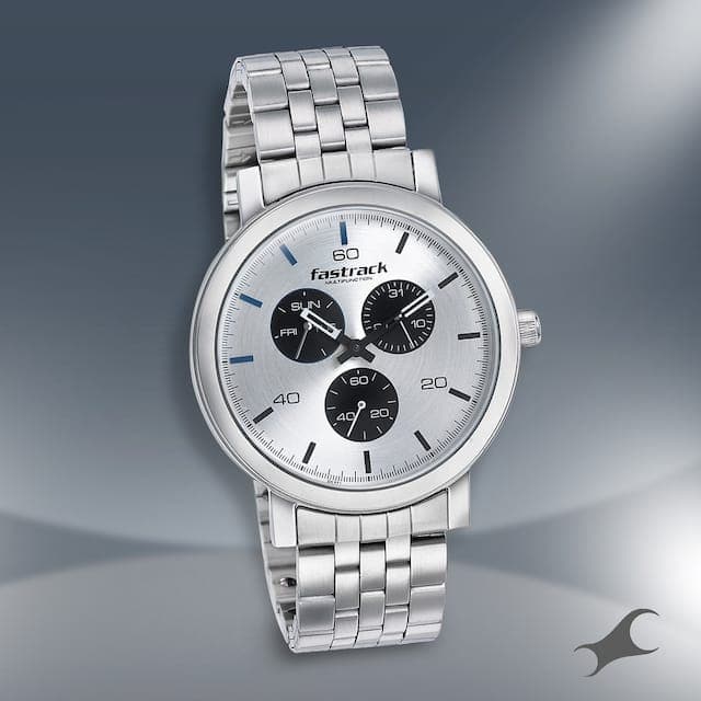 Fastrack Mens 43 mm Dial It Up Silver Dial Stainless Steel Analog Watch