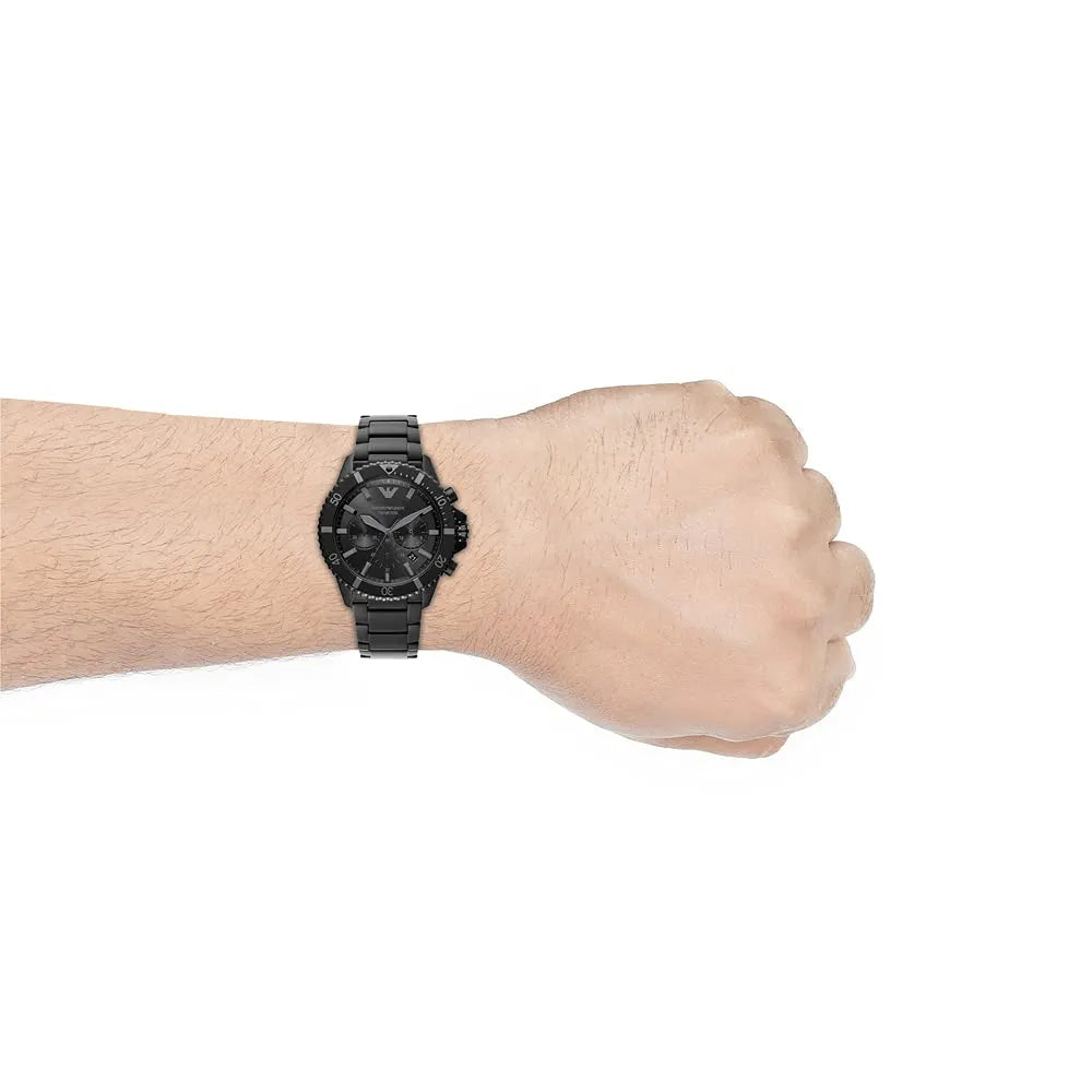Emporio Armani Stainless Steel Analog Black Dial Men's Watch-Ar11363, Band Color-Black