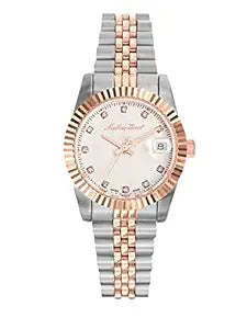 Mathey-Tissot Stainless Steel Swiss Made Analog White Dial Women Watch - D810RA, Multi-Color Band