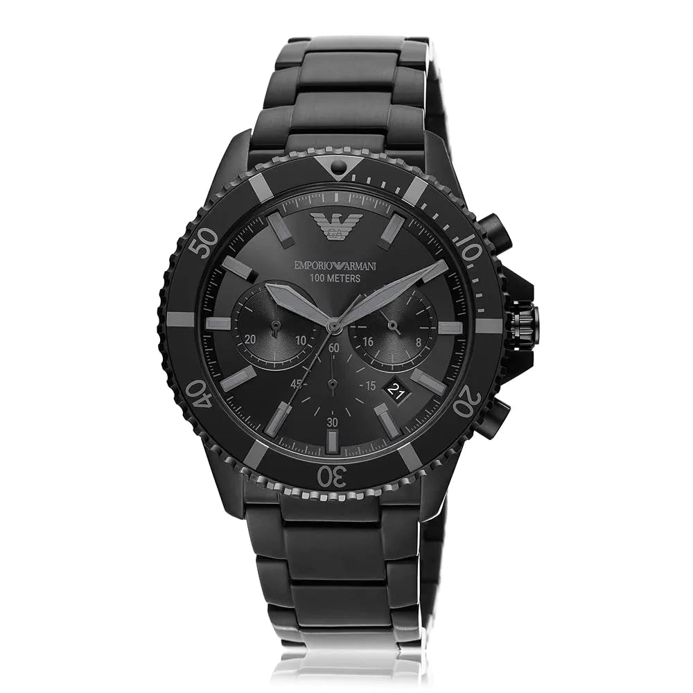 Emporio Armani Stainless Steel Analog Black Dial Men's Watch-Ar11363, Band Color-Black