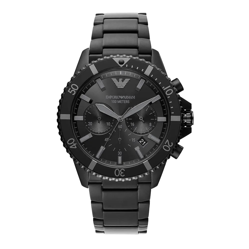 Emporio Armani Stainless Steel Analog Black Dial Men's Watch-Ar11363, Band Color-Black