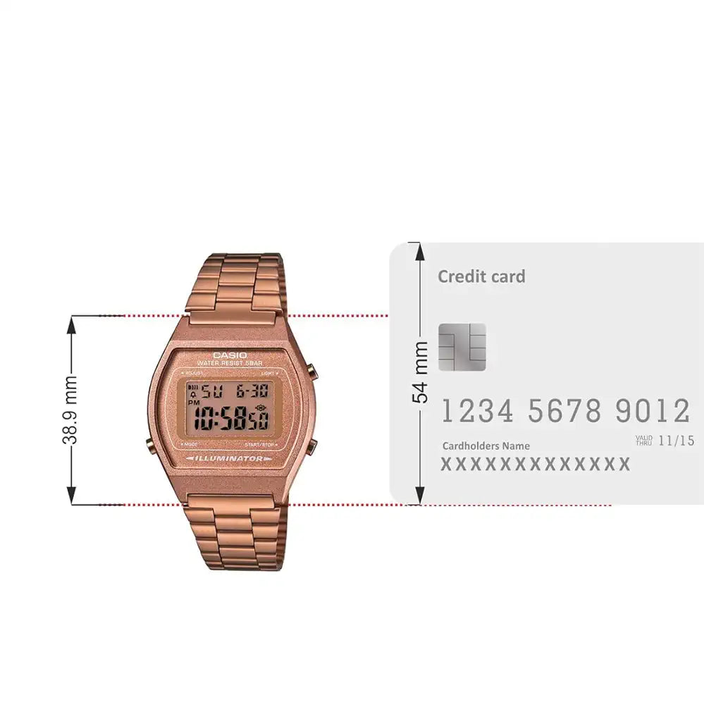 Casio Vintage Series Digital Rose Gold Dial Women's Watch-B640WC-5ADF