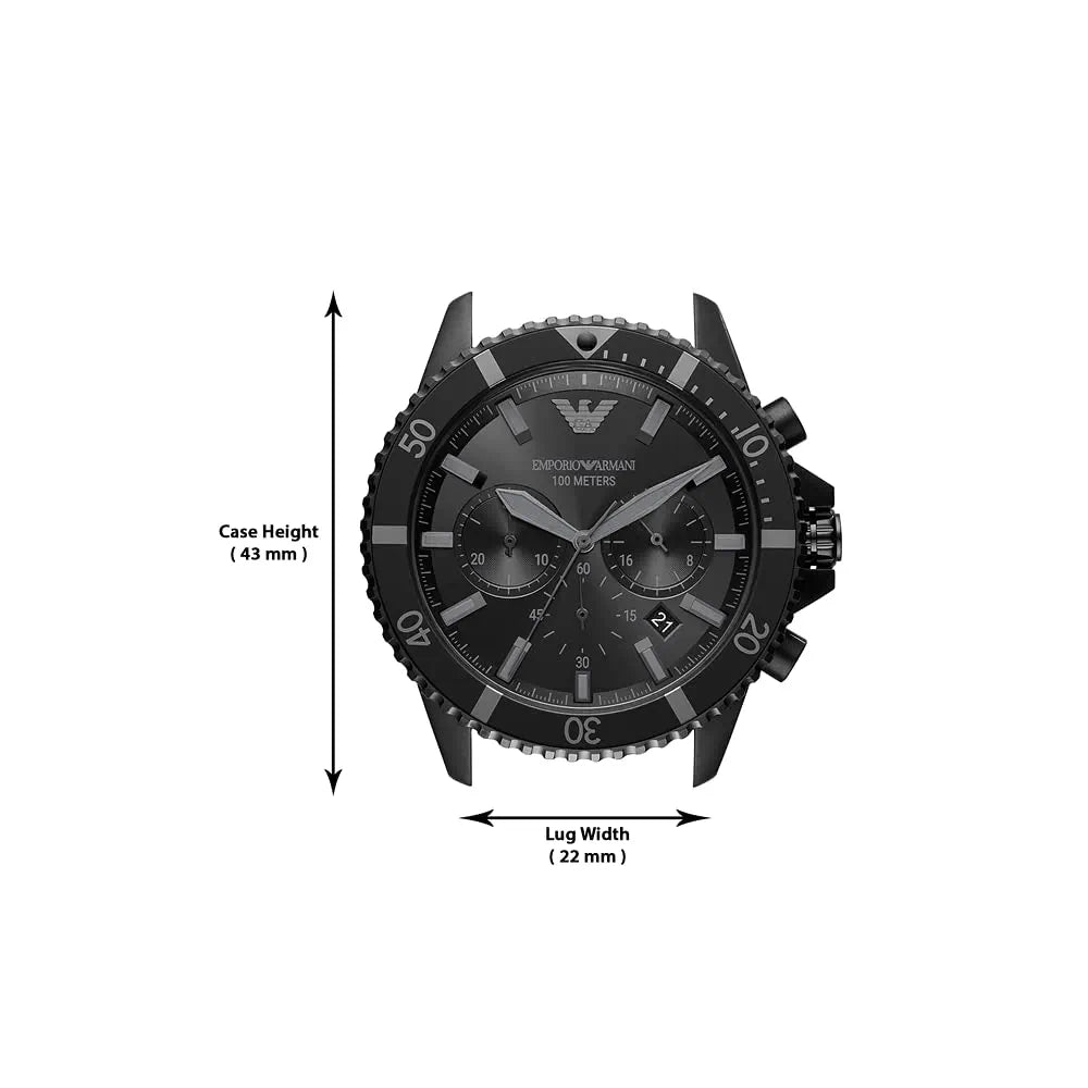 Emporio Armani Stainless Steel Analog Black Dial Men's Watch-Ar11363, Band Color-Black