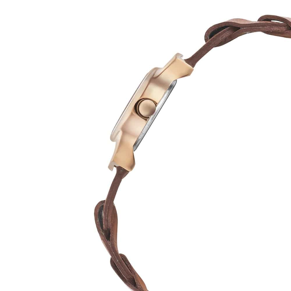 NR6004WL01 ROSE GOLD DIAL LEATHER STRAP WATCH