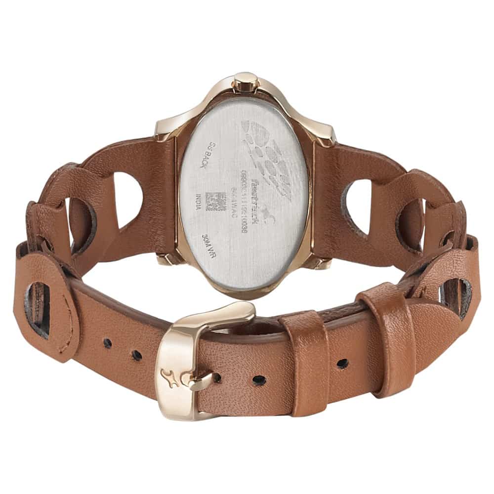 NR6004WL01 ROSE GOLD DIAL LEATHER STRAP WATCH