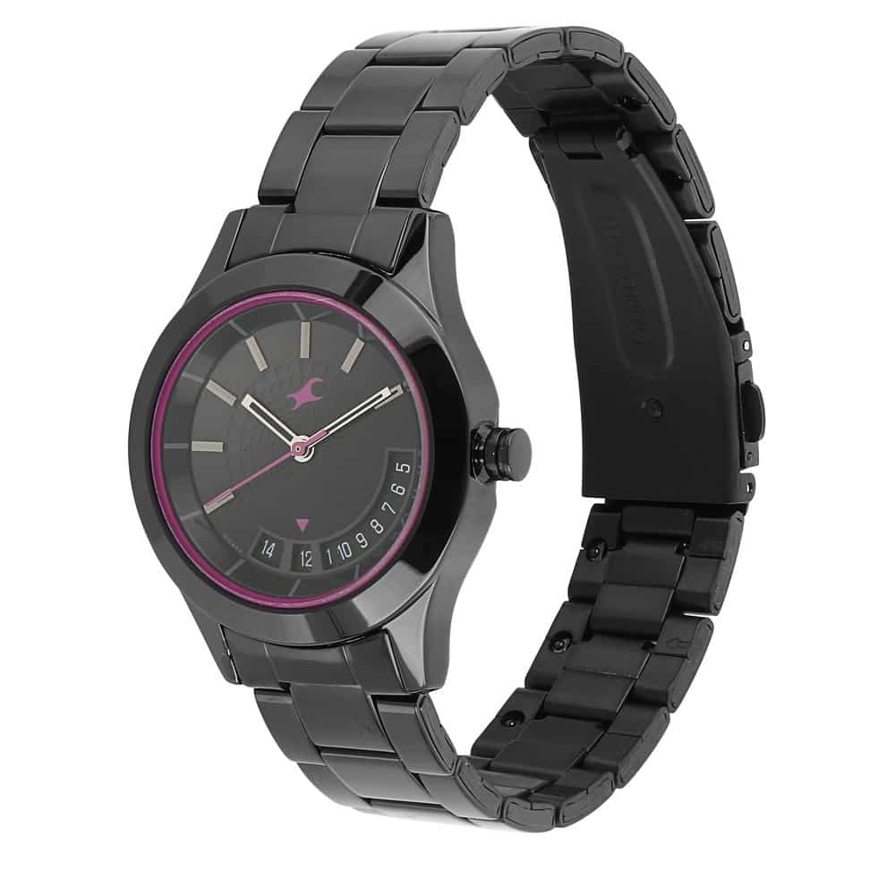 NR6165NM01 ALL NIGHTERS BLACK DIAL METAL STRAP WATCH