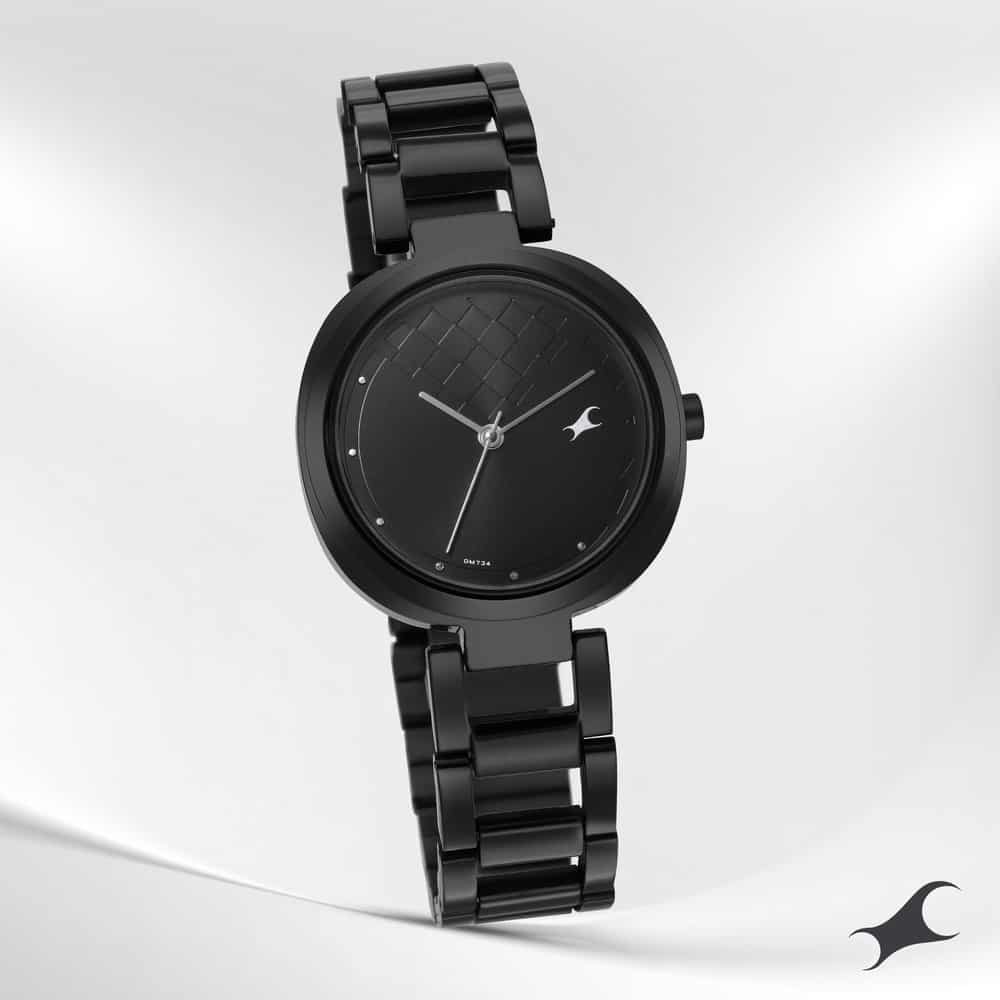 NR6247NM02 STUNNERS BLACK DIAL STAINLESS STEEL STRAP WATCH