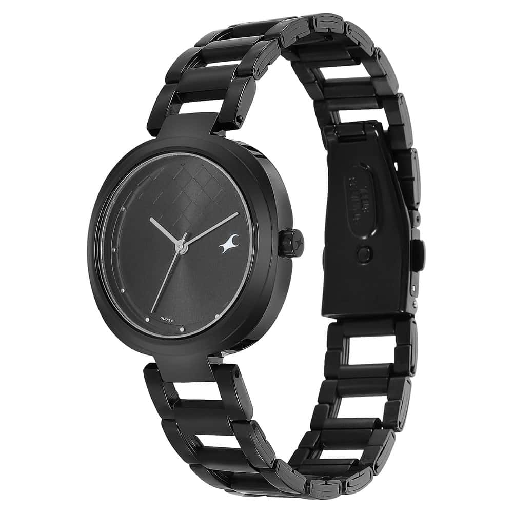 NR6247NM02 STUNNERS BLACK DIAL STAINLESS STEEL STRAP WATCH