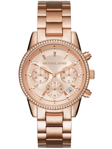 Michael Kors Women'S Ritz Rose Gold-Tone Watch Mk6357