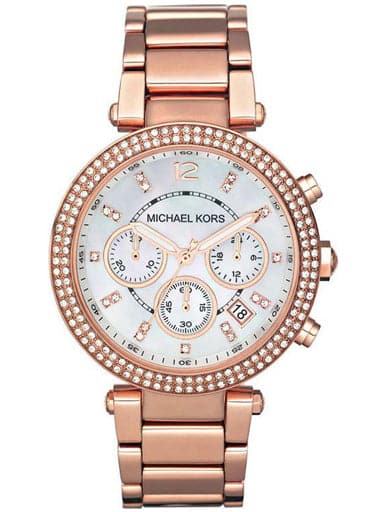 Michael Kors Parker Stainless Steel Watch With Glitz Accents