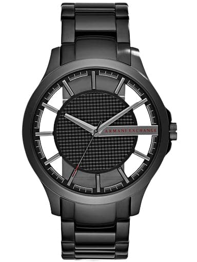 Armani Exchange Three-Hand Black Stainless Steel Watch