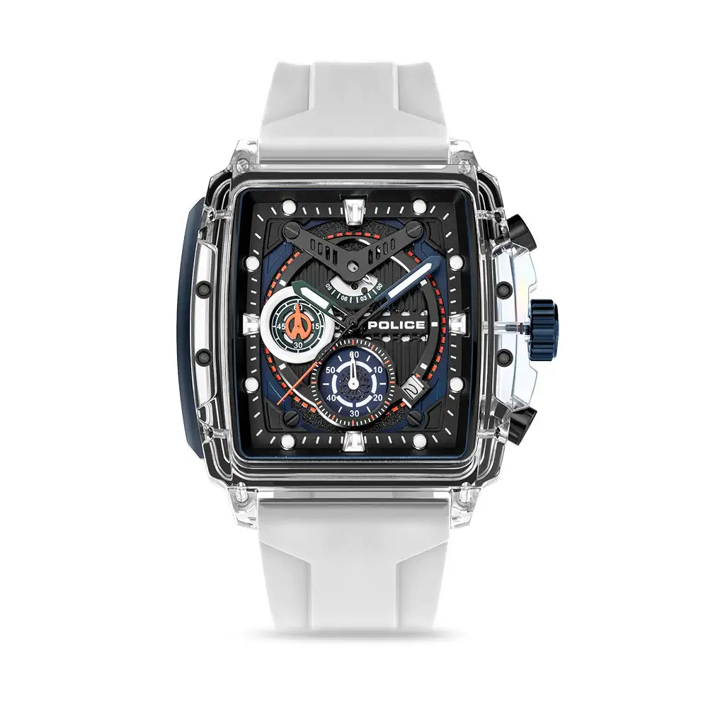 Police Quartz Chronograph Black Dial Multicoloured Color Silicone Strap Watch for Men