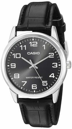 Casio Classic Analog Black Leather Watch MTP-V001L-1B