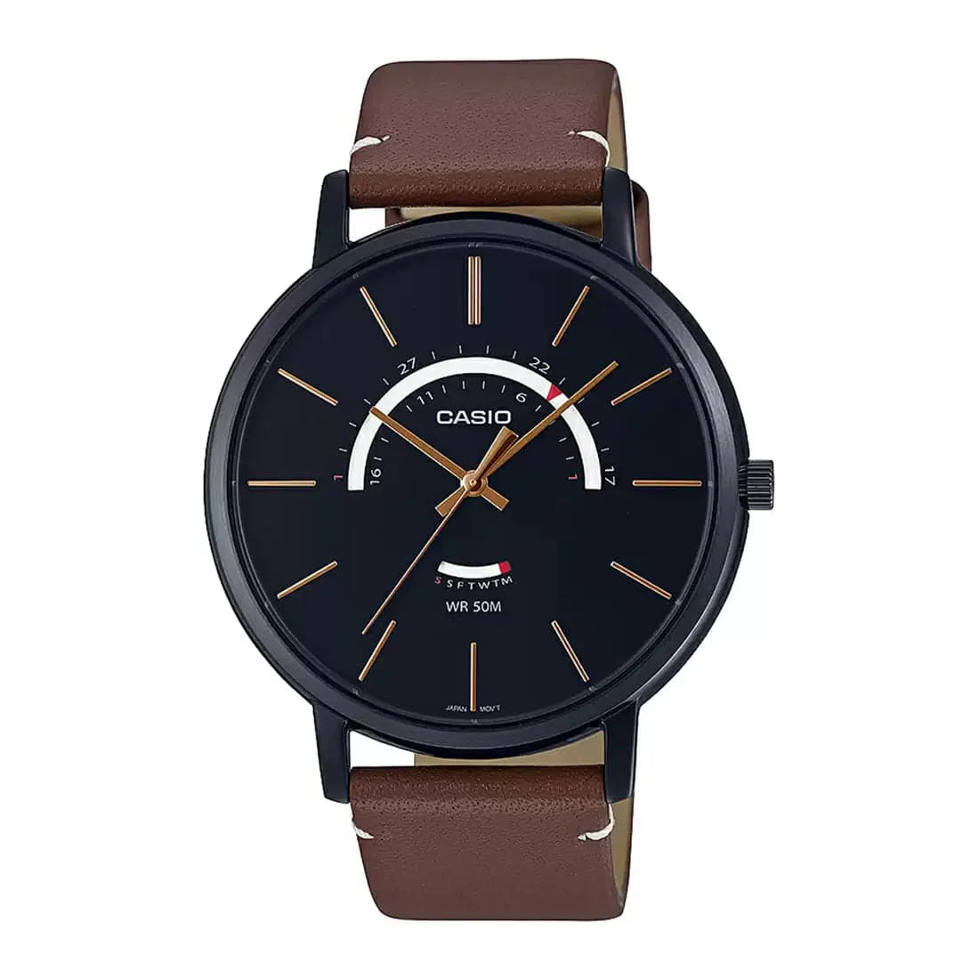 Casio Enticer Men Brown Leather Analog Men S Watch A1876 New Andhra watch co