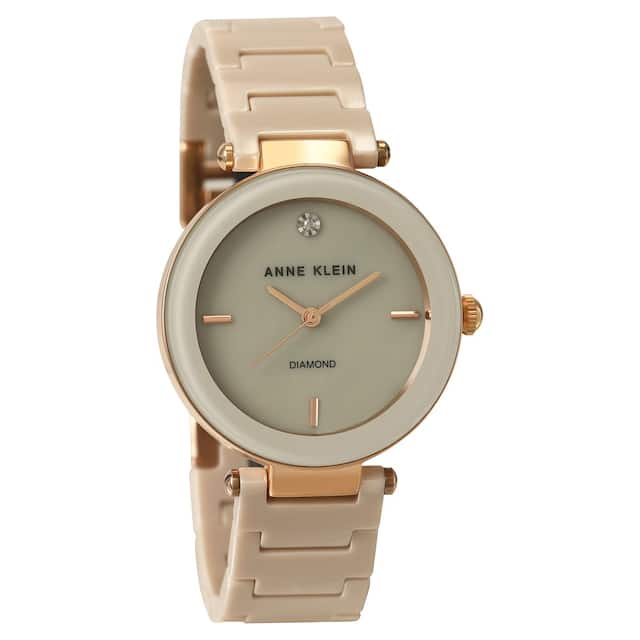 Off White Dial Ceramic Strap Watch Ndak1018Rgtn