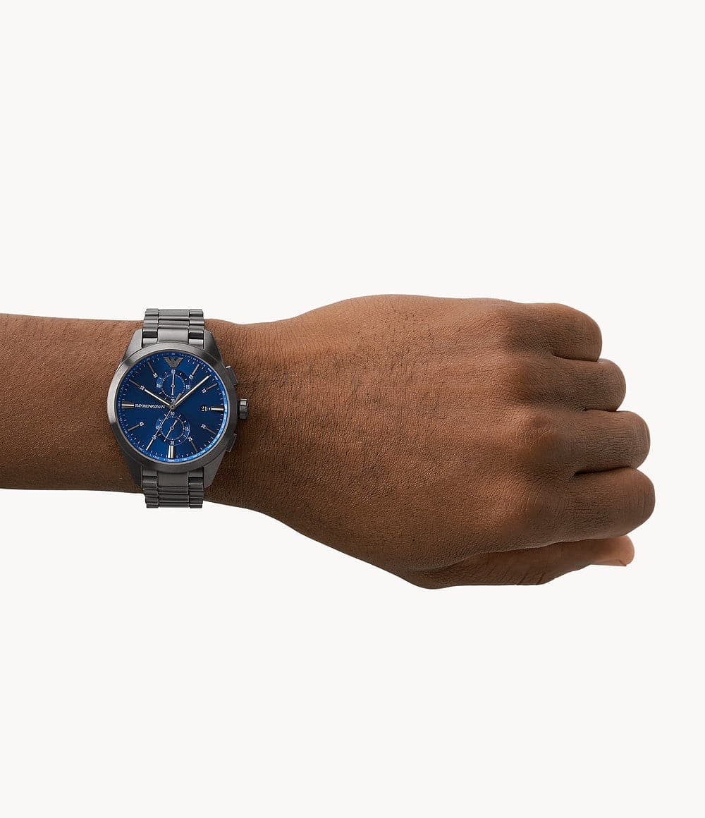 Emporio Armani Chronograph Gunmetal Stainless Steel Watch AR11481I