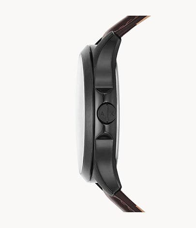 Armani Exchange Automatic Quartz Three-Hand Date Brown Leather Watch AX2446I