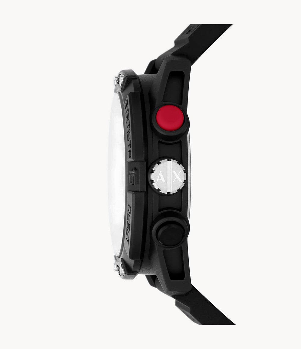 Armani Exchange Analog-Digital Black Silicone Watch AX2960