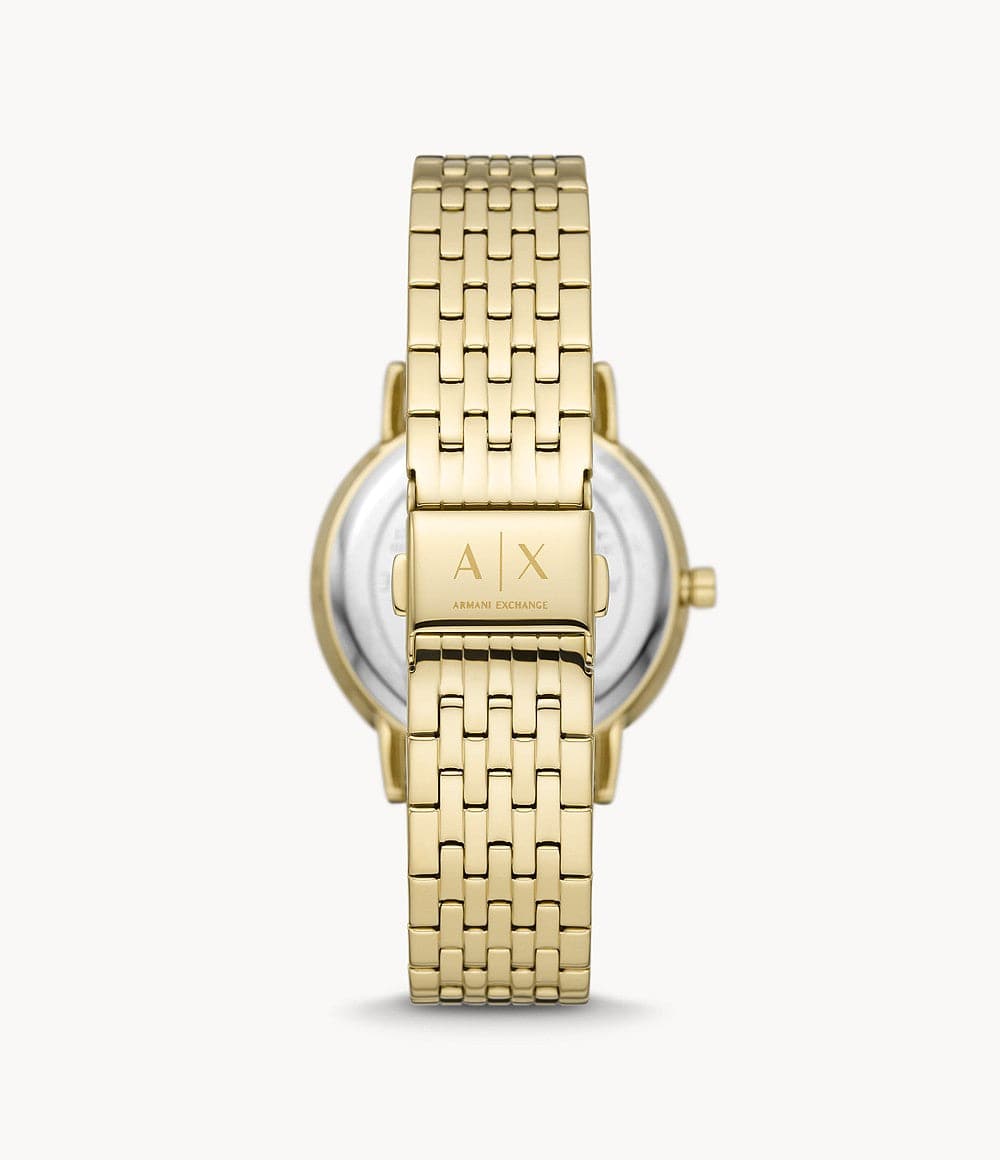 Armani Exchange Three-Hand Gold-Tone Stainless Steel Watch AX5579I