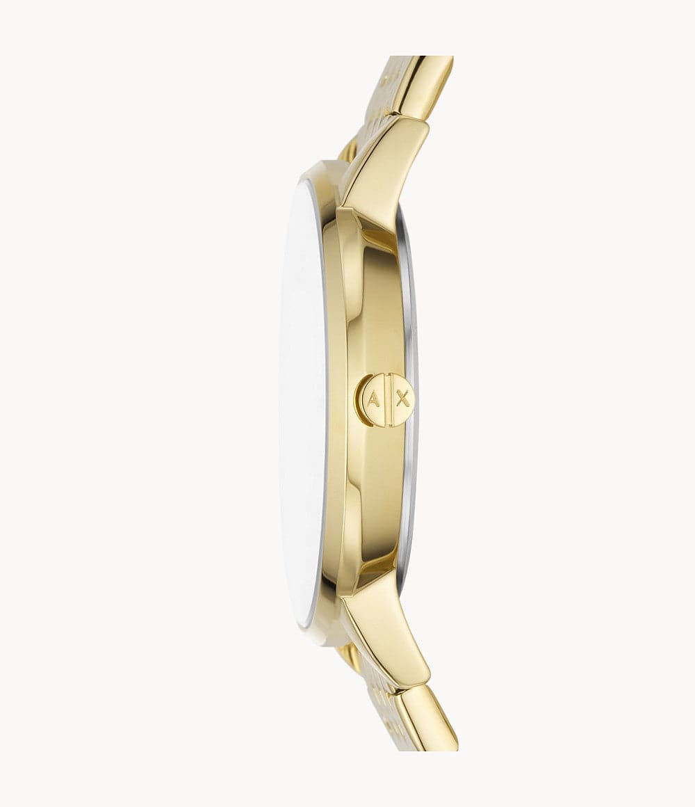 Armani Exchange Three-Hand Gold-Tone Stainless Steel Watch AX5579I