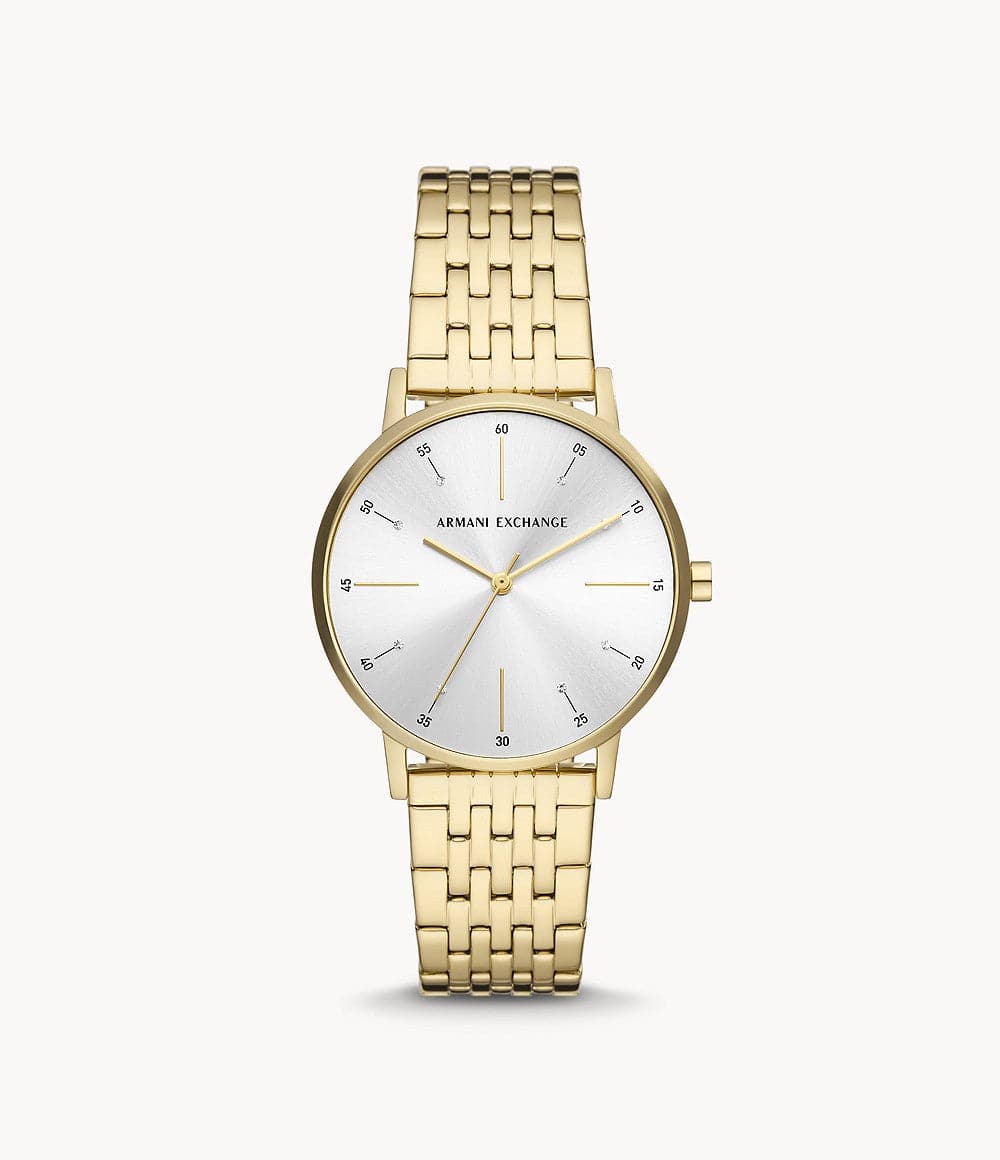 Armani Exchange Three-Hand Gold-Tone Stainless Steel Watch AX5579I
