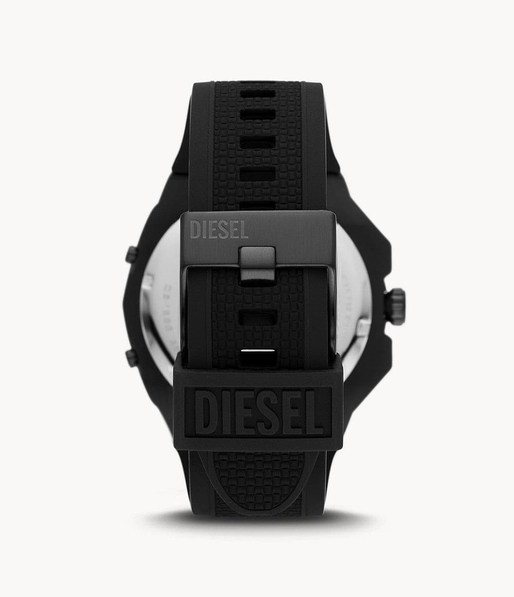Diesel Framed Three-Hand Black Silicone Watch DZ1986I