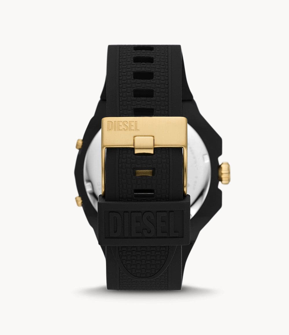 Diesel Framed Three-Hand Black Silicone Watch DZ1987I