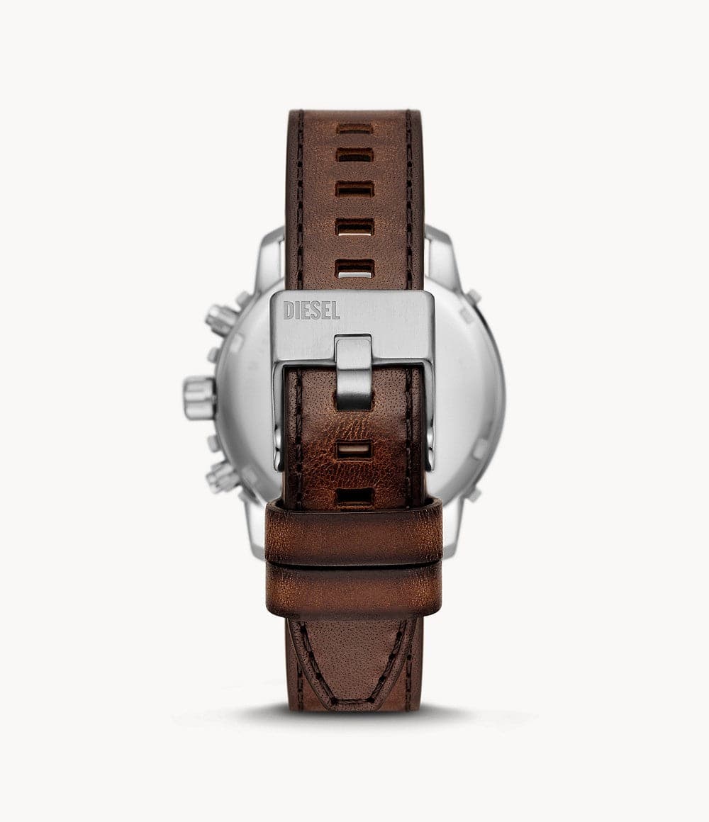 Diesel Griffed Chronograph Brown Leather Watch DZ4604i