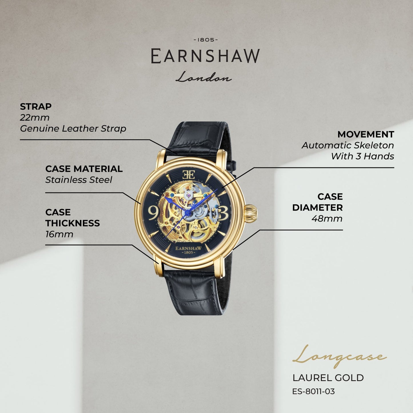 Longcase Automatic Men's Watch - ES-8011-03