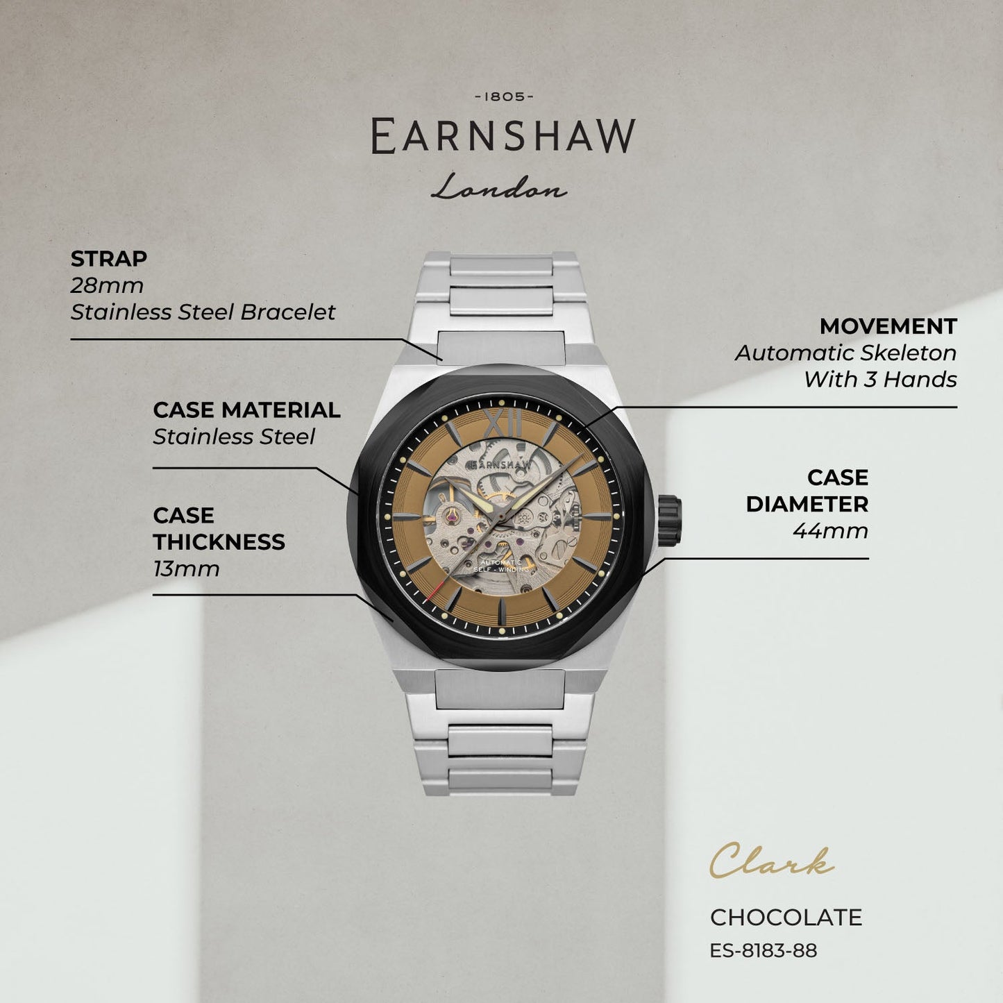 Automatic Skeleton Men's Watch - ES-8183-88