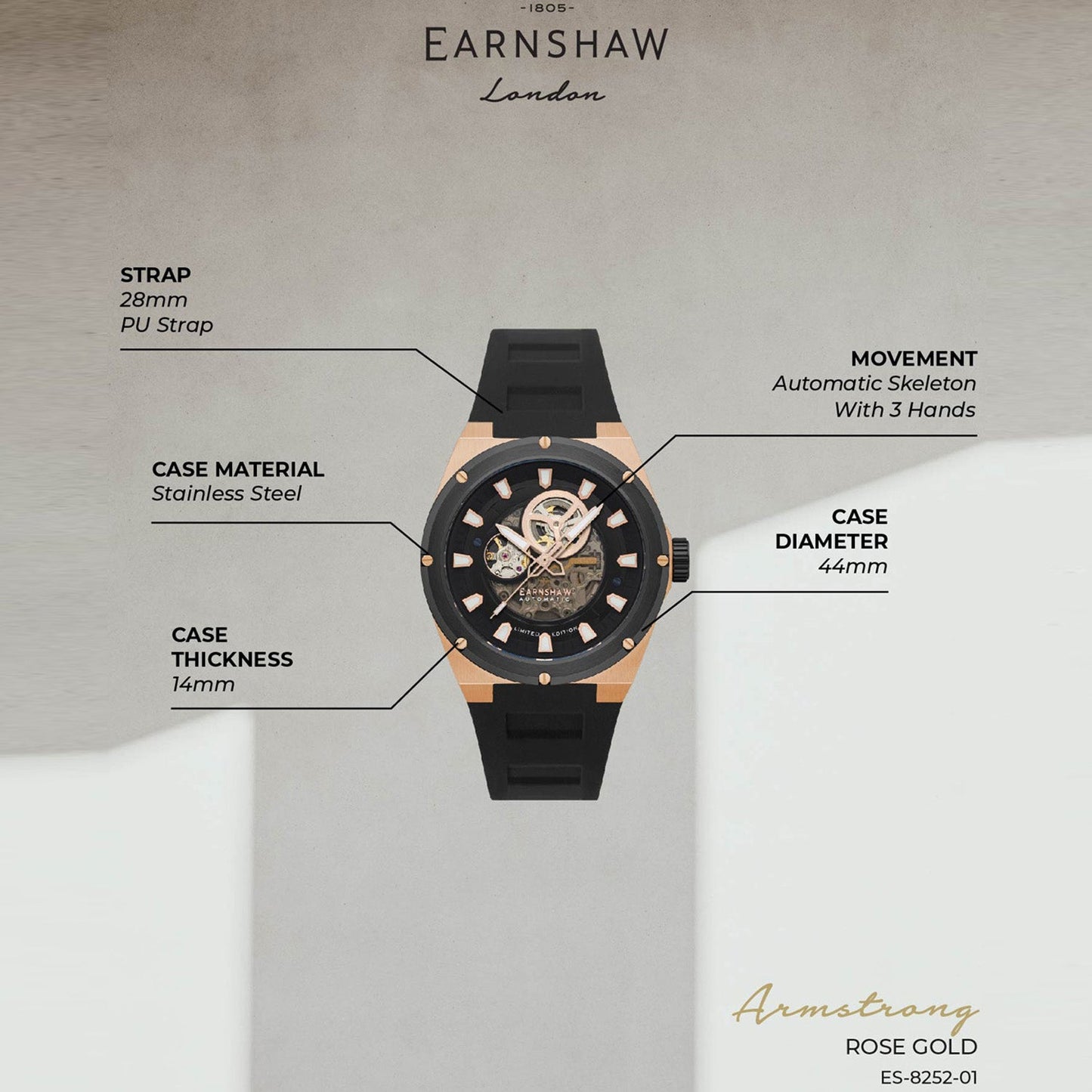 Armstrong Open Heart Automatic Men's Watch - ES-8252-01