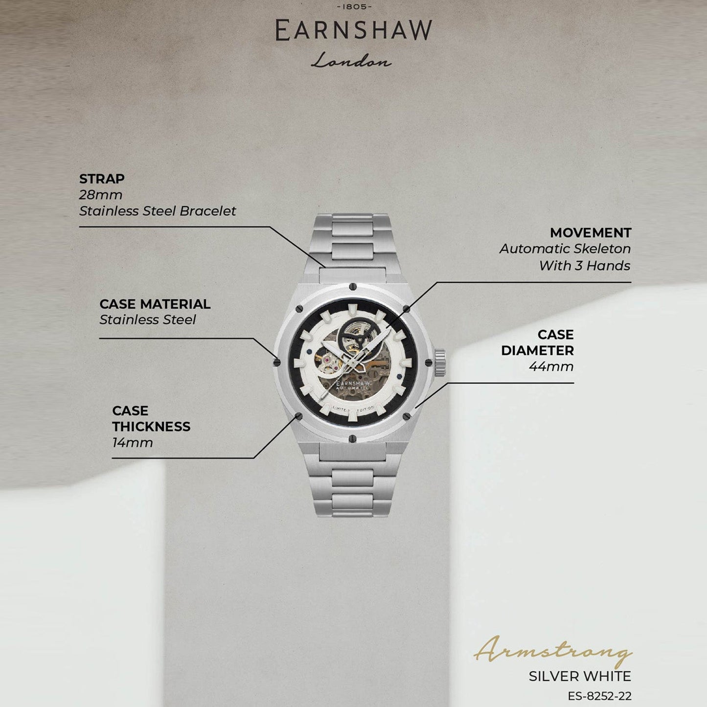 Armstrong Open Heart Automatic Men's Watch - ES-8252-22