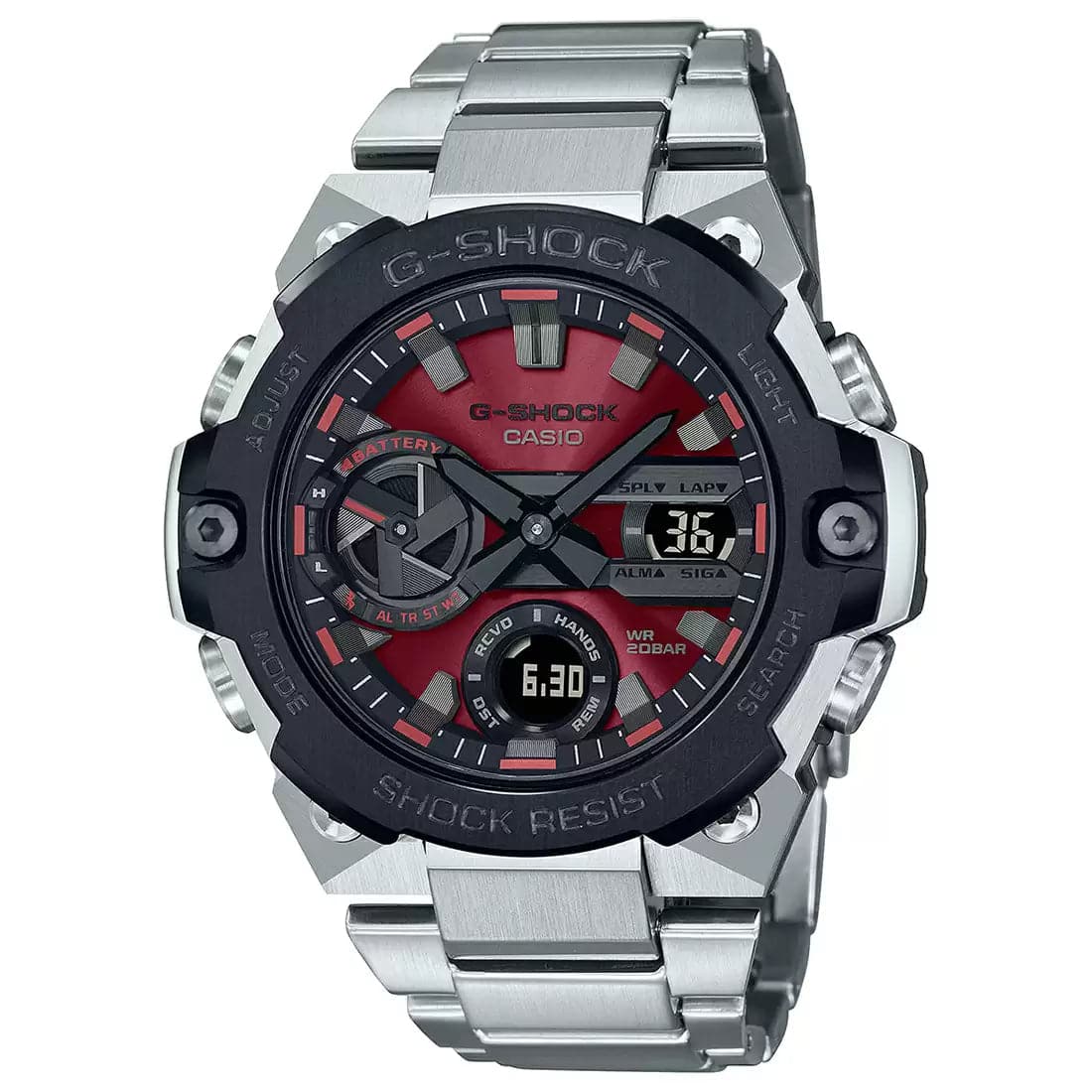 Casio Analog-Digital Red Dial Men'S Watch G1123