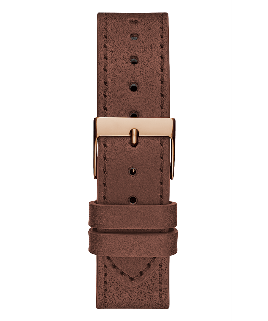 ROSE GOLD TONE CASE BROWN LEATHER WATCH