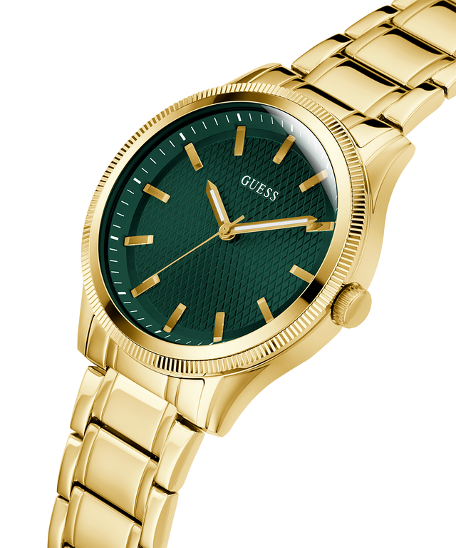 GUESS Mens Gold Tone Analog Watch-GW0626G2